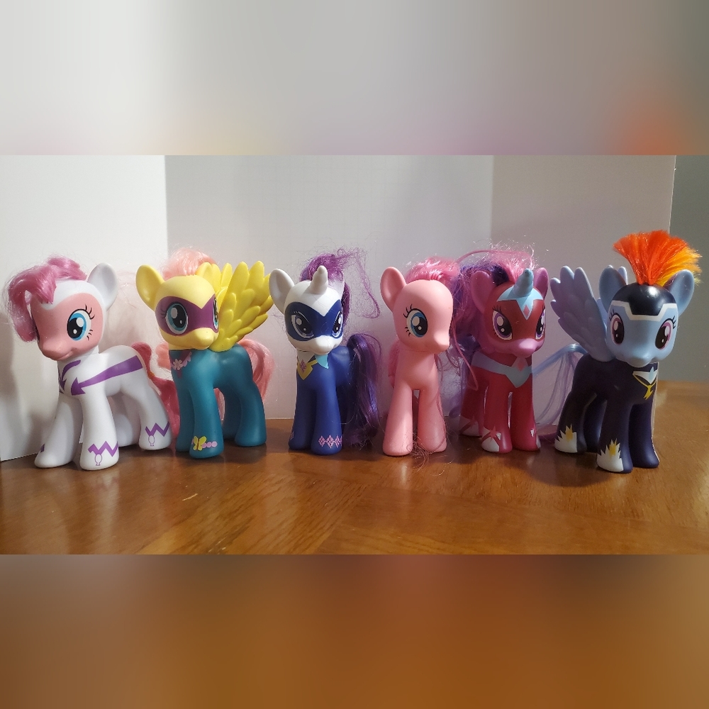 Lot Of 6 My Little Pony 2010 Large Style Size Brushable 6"